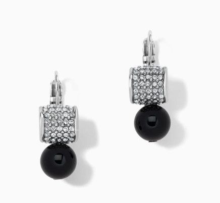 Meridian Bead Leverback Earrings Black