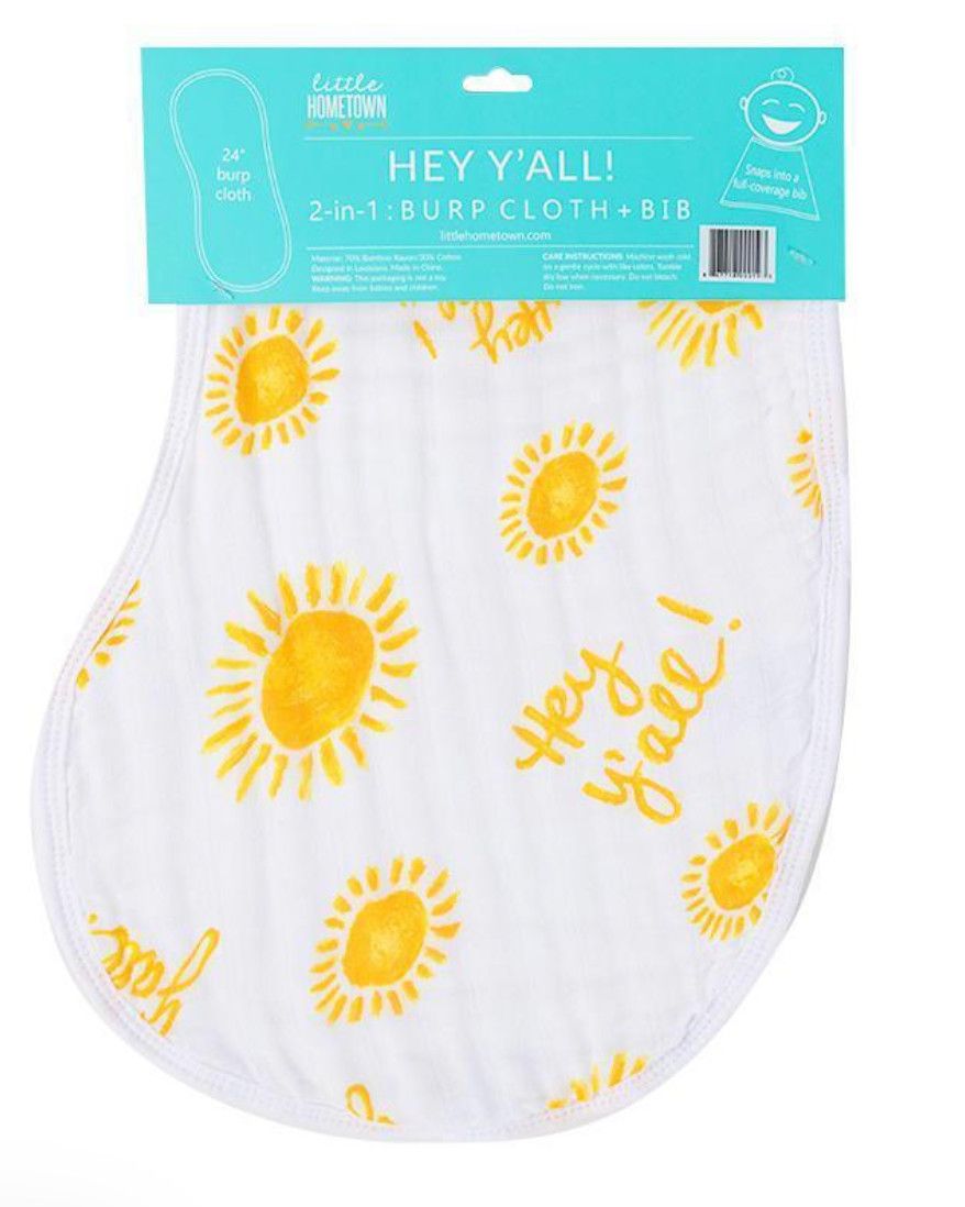 Hey Ya&#39;ll Burp/Bib Combo