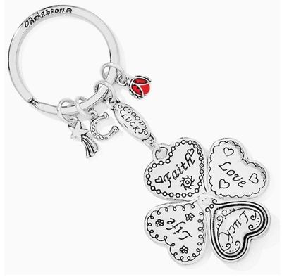Lucky Clover Heart Key Fob