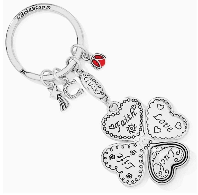 Lucky Clover Heart Key Fob