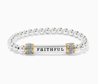 Meridian Faithful Two Tone Stretch Bracelet