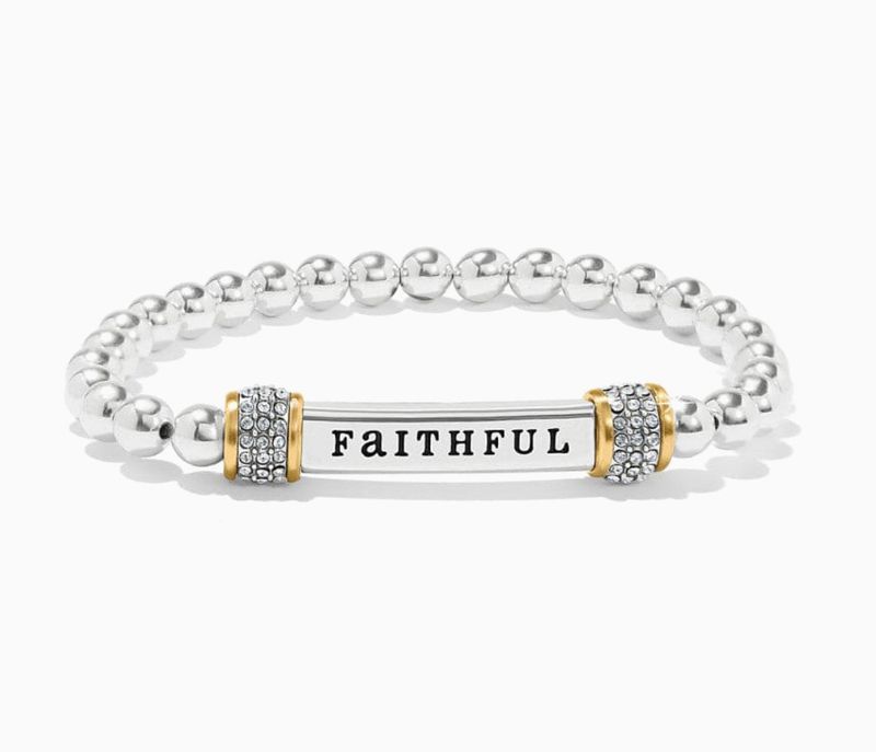 Meridian Faithful Two Tone Stretch Bracelet