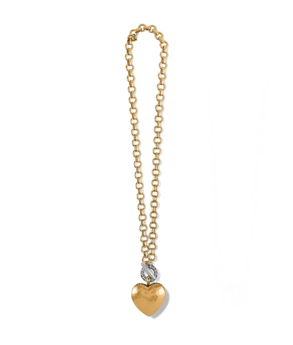 Inner Circle Heart Two Tone Toggle Necklace