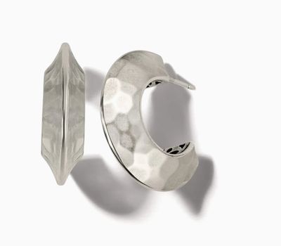 Mystic Moon Silver Hoop Earrings