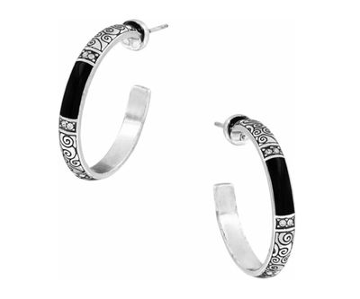 Wiltern Post Hoop Earrings Black