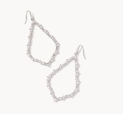 The Sophee Crystal Open Frame Earring in White Crystal