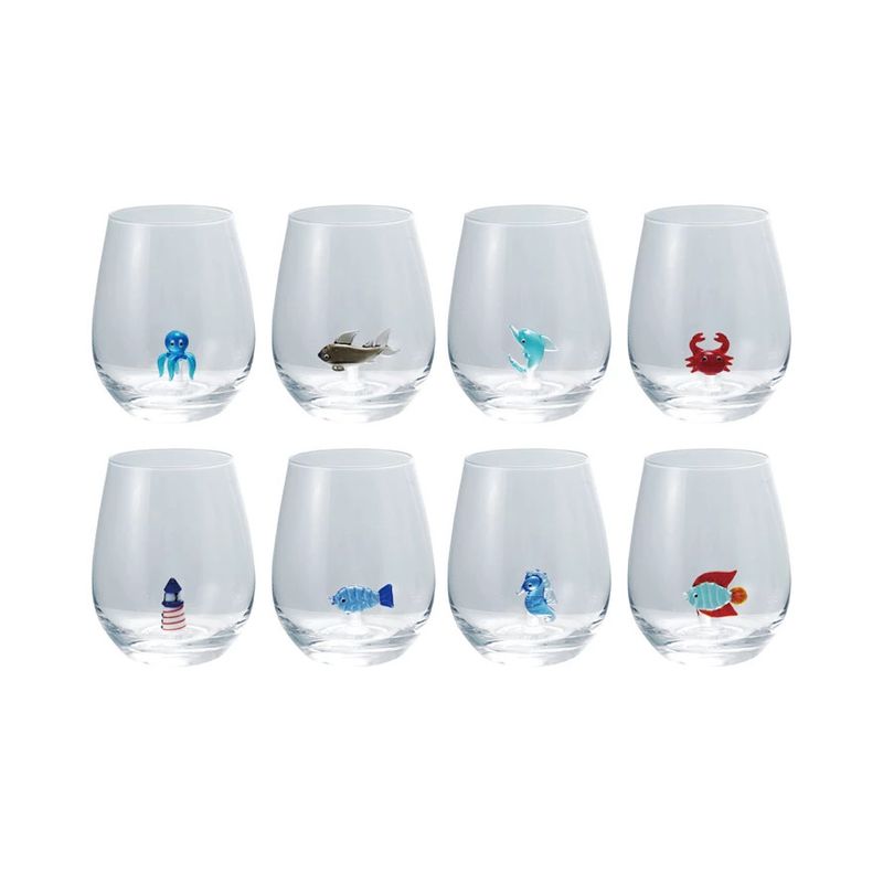 Stemless Wine Glass with Figure