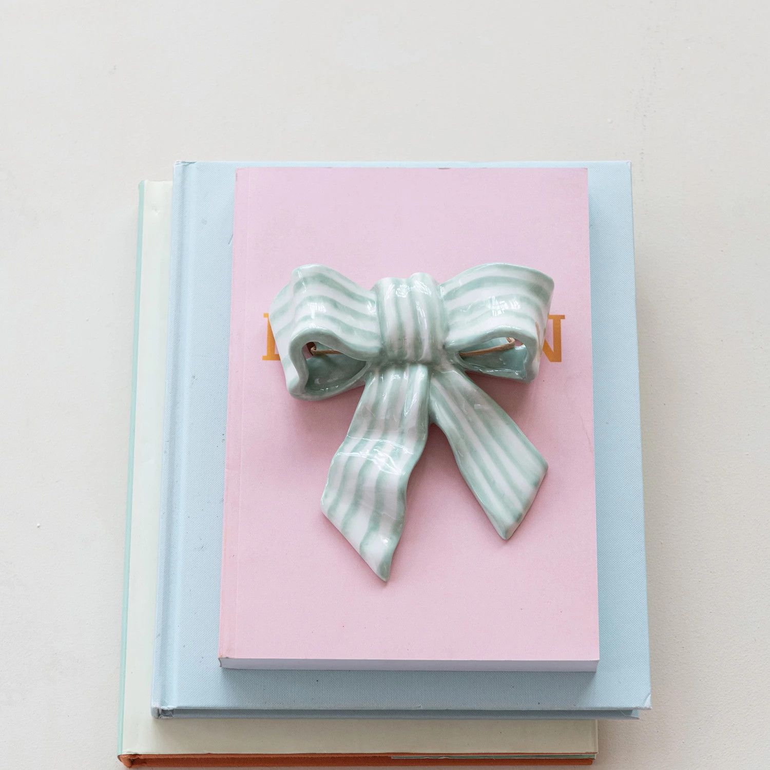 Stoneware Striped Bow