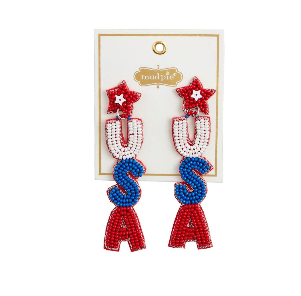 USA Beaded Earrings