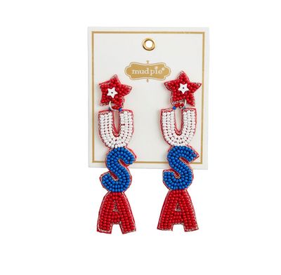 USA Beaded Earrings