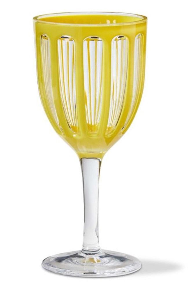 Yellow Stripe Acrylic Wine Cup