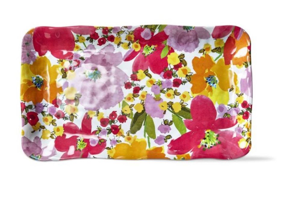 Springtime Floral Melamine Rectangle Platter