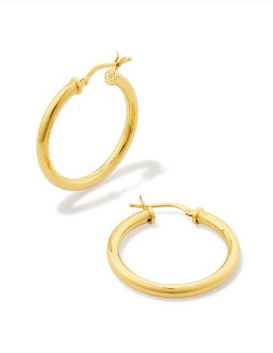 Tube Medium Hoop Earring 18K Gold Vermeil
