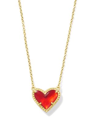 The Ari Heart Pendant Necklace Gold Red Illusion