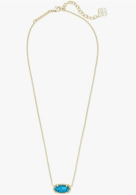The Elisa Pendant Necklace in Gold Bronze Veined Turquoise