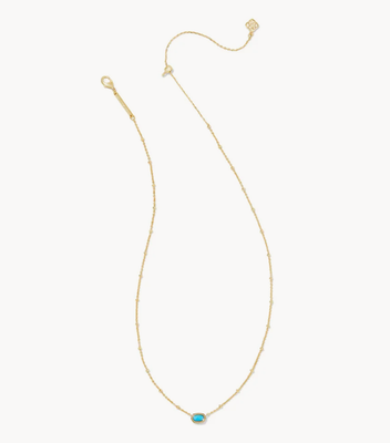 The Mini Elisa Gold Necklace Turquoise