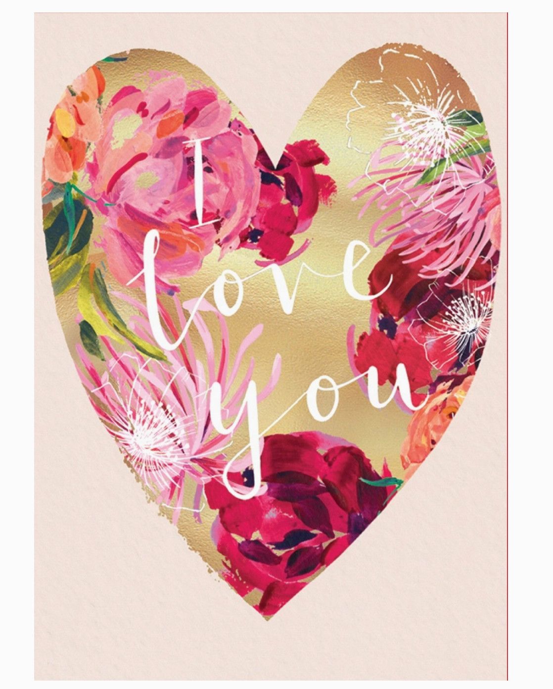 I Love You Floral Heart Card