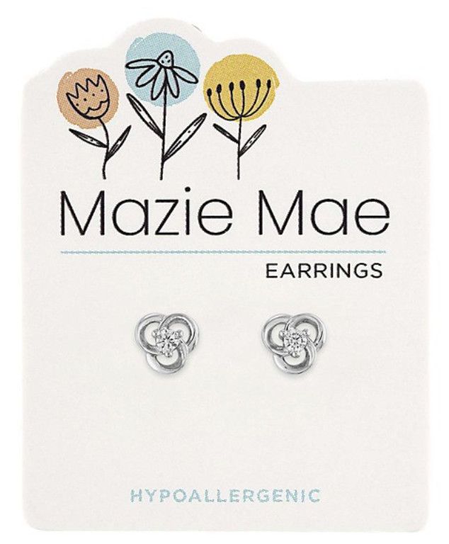 Mazie Mae Girls Earrings Silver Celtic Knot