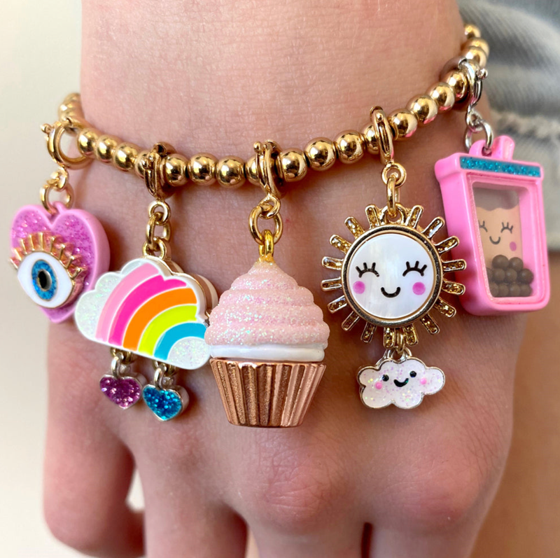 CHARM IT! Gold Stretch Bead Bracelet