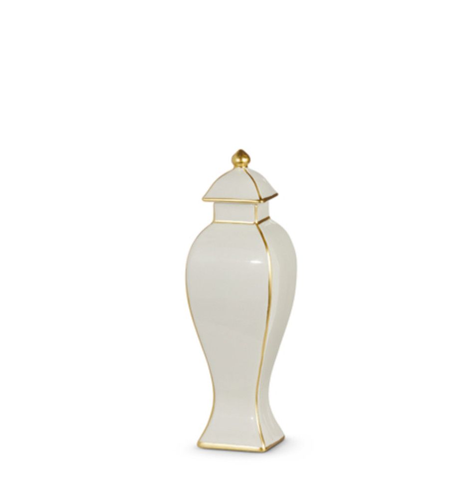 Gold Accent Decorative Ginger Jar
