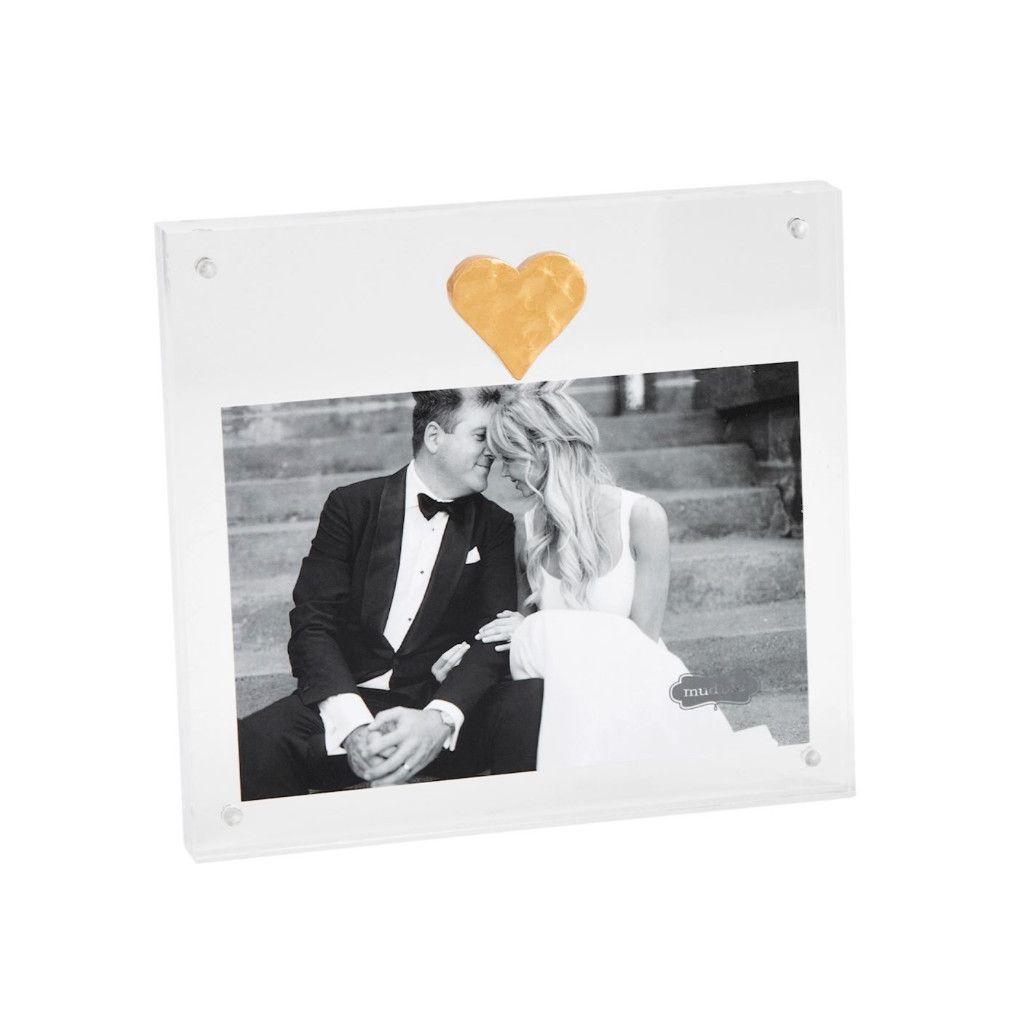 Acrylic Picture Frame with Gold Heart