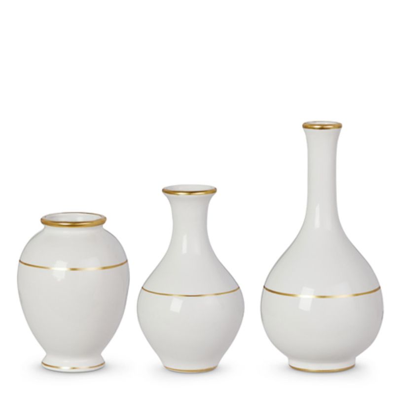 Gold Accent White Vase