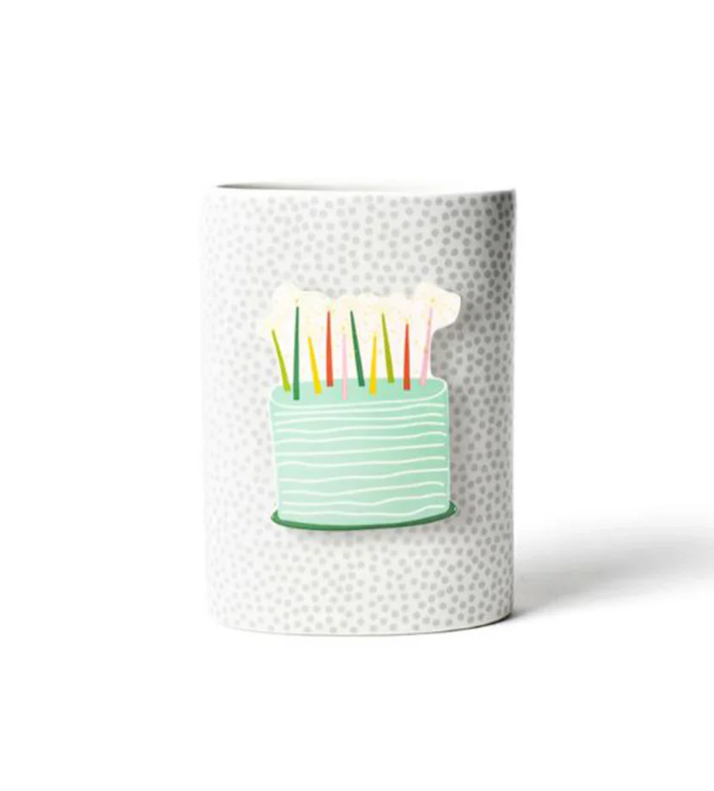 Happy Everything™ Mini Base | Stone Small Dot Oval Vase
