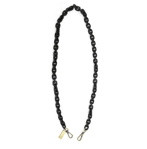 Black Lucite Cable Chain Bag Strap