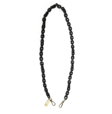 Black Lucite Cable Chain Bag Strap