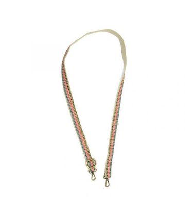 1&quot; Ivory Multi Striped Embellish Strap