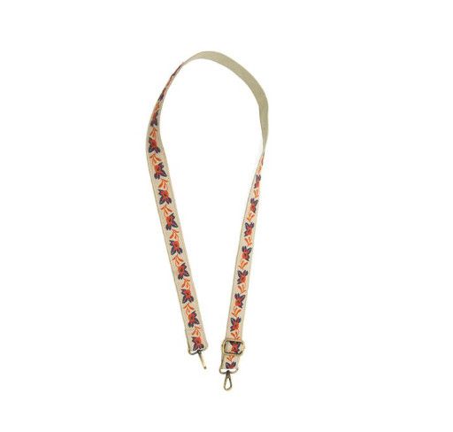 &quot;1.25&quot; Guitar Strap Navy Abstract Orchid