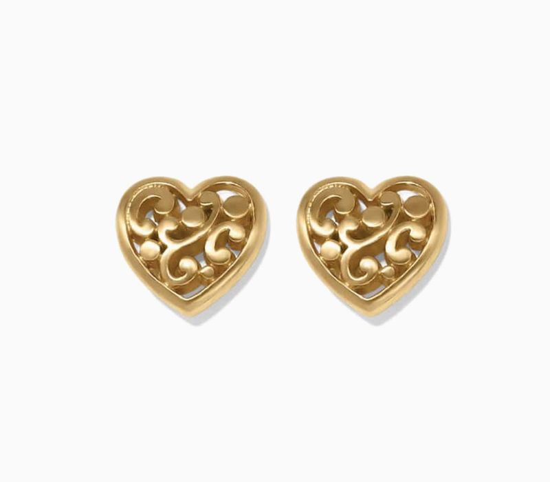 Contempo Heart Post Earrings Gold