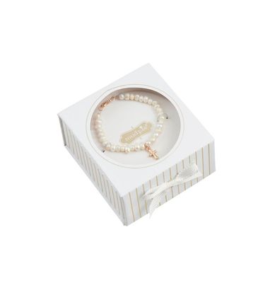 Boxed Gold Cross Bracelet