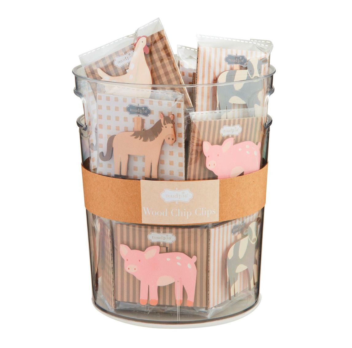 Farm Animal Wood Chip Clip