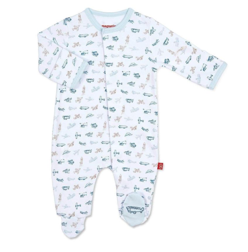 Magnetic Me™ Airplanes Footie, Size: 0-3