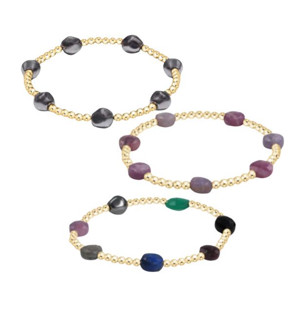 Admire Gold 3mm Bead Gemstone Bracelet