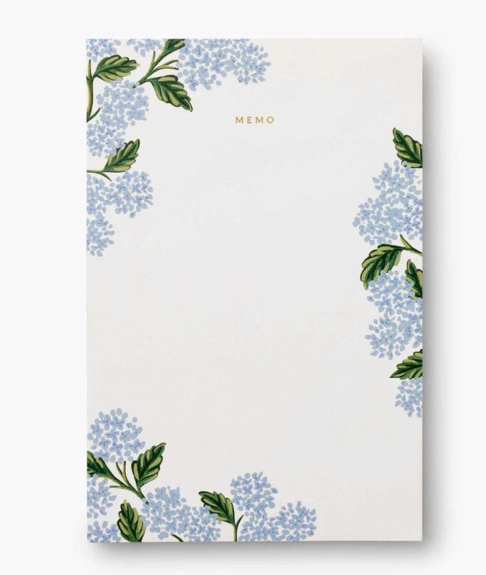 Hydrangea Memo Pad