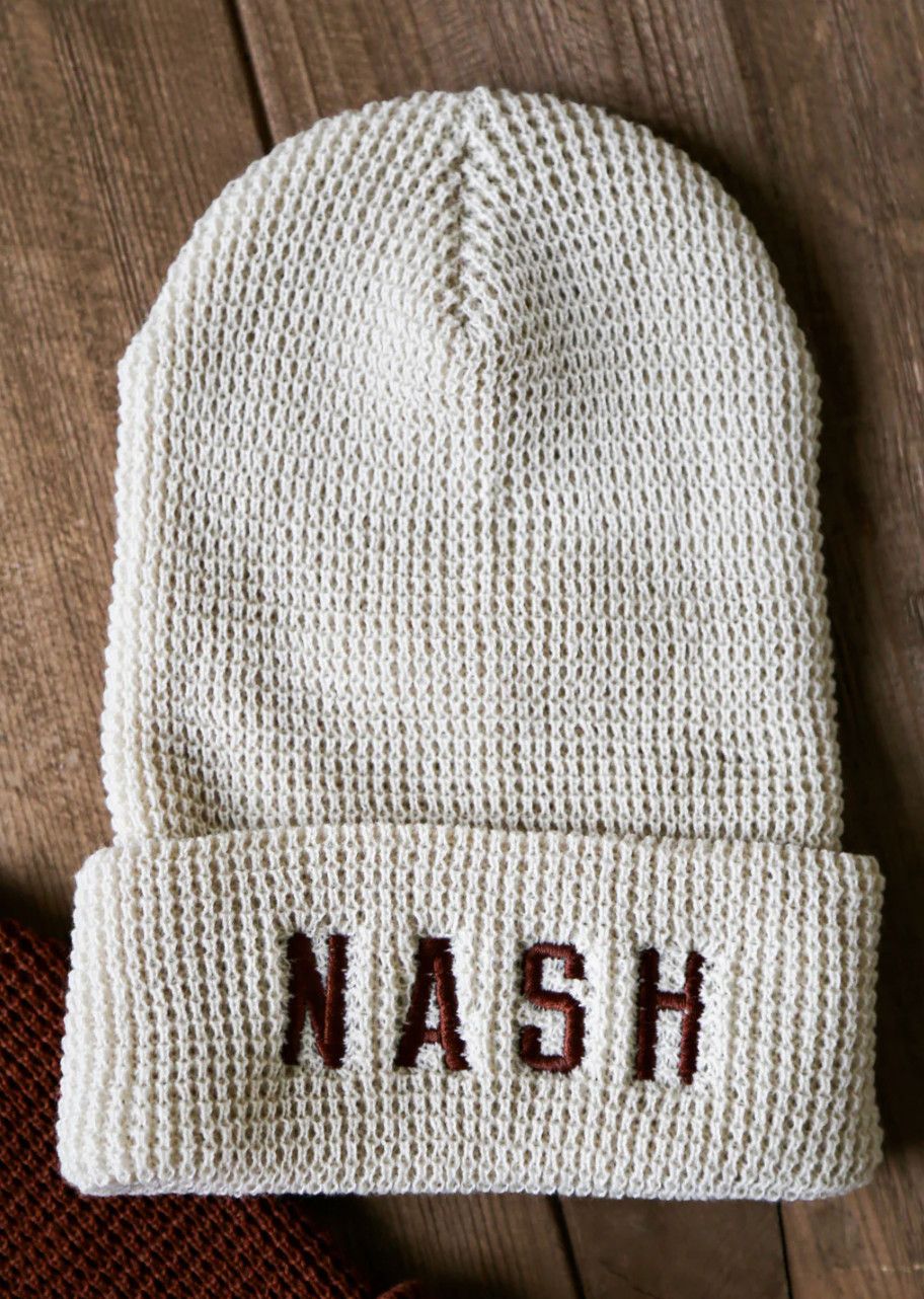 The NASH™ Waffle Knit Beanie | Cream
