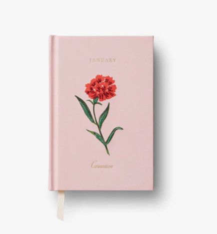 Birth Month Mini Embroidered Journal, Color: January