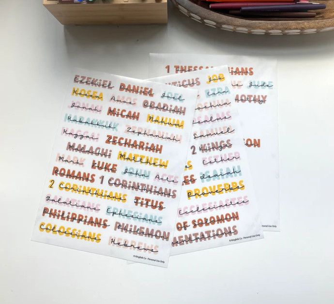 Books of the Bible Header Labels Boho Edition