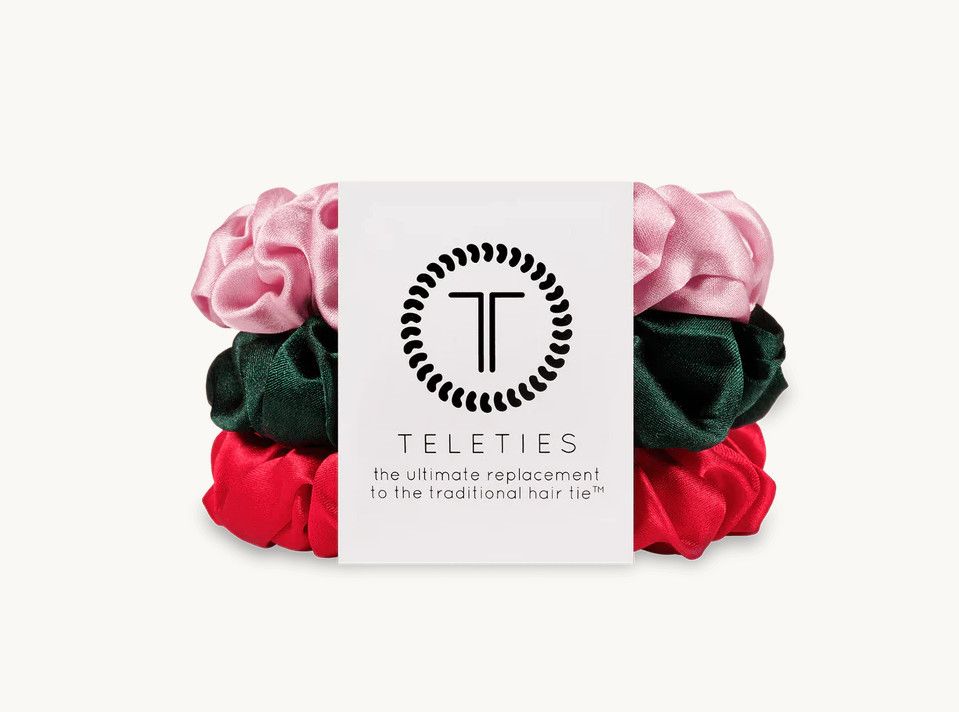 Teleties™ Hair Ties | Poinsettia Scrunchie, Size: Large