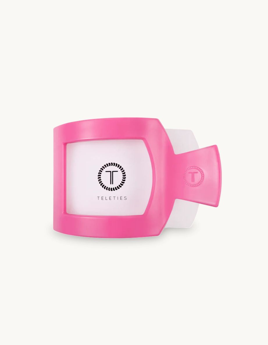 Teleties™ Flat Square Hair Clip | Paradise Pink , Size: Small