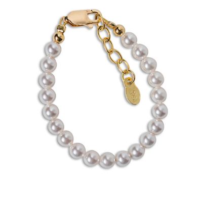 The Audrey 14K Gold Plated &amp; Swarovski Pearl Child&#39;s Bracelet