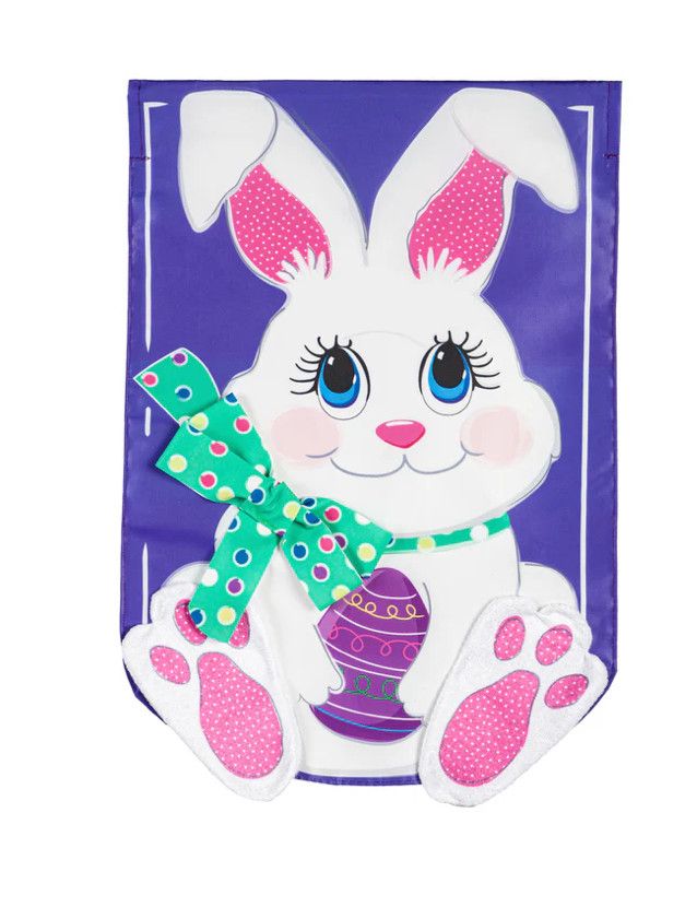 Easter Bunny Appliqué Garden Flag