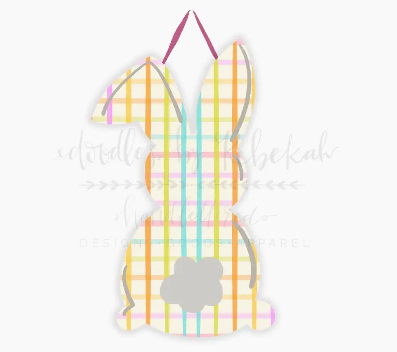 Gingham Bunny Door Hanger
