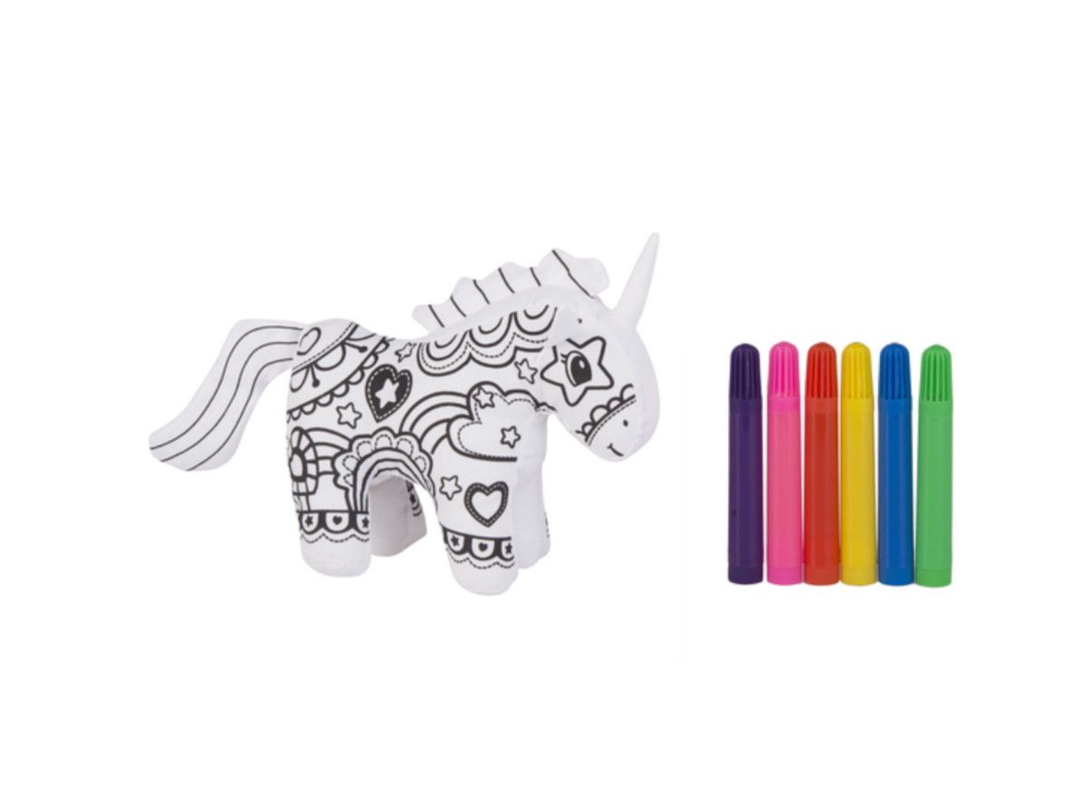 Coloring Kit Set | Stuffed Unicorn