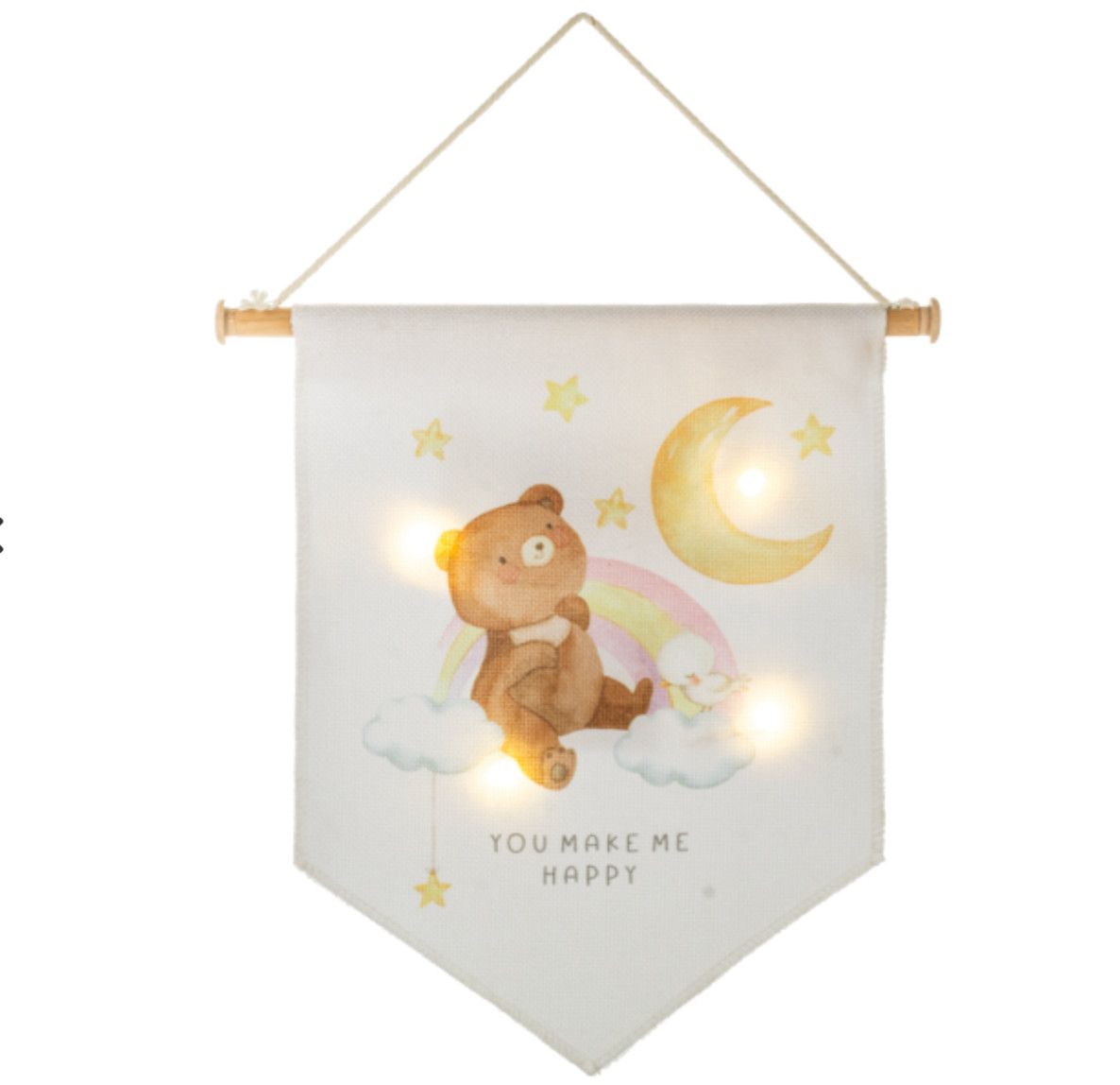 Light Up LED Baby Wall Banner, Color: Make Me Happy
