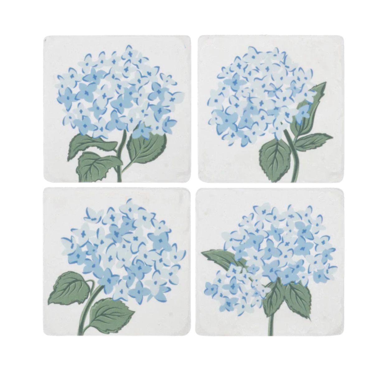 Blue Hydrangea Coaster Set