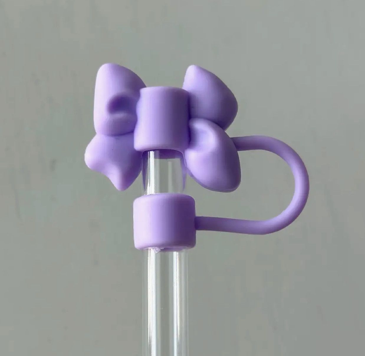 Purple Bow Straw Cover