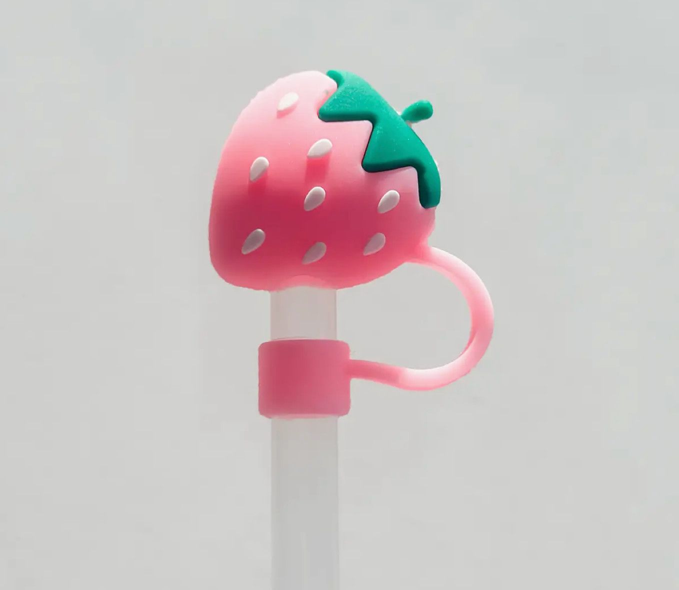 Pink Strawberry Straw Cover